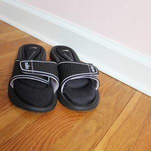Black and White Padded Women's Nike Slides